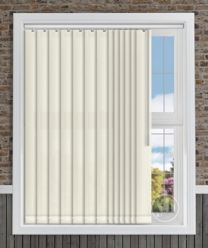 CREAM MADE TO MEASURE COMPLETE VERTICAL WINDOW BLINDS WHITE BEIGE CHILD SAFE 