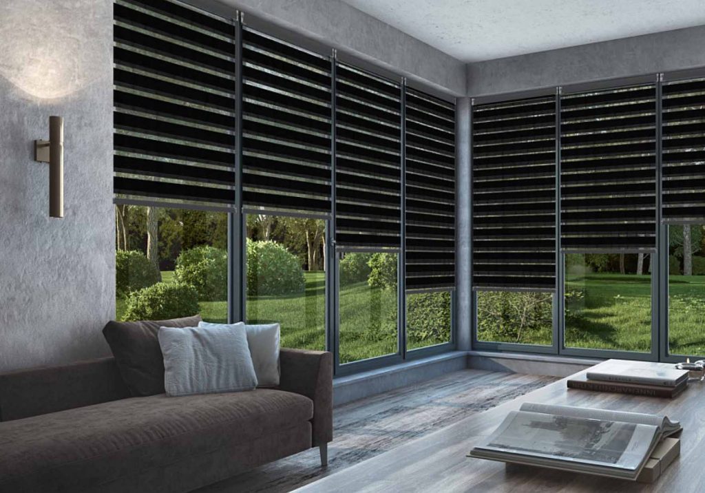 Modern interior day and night blinds