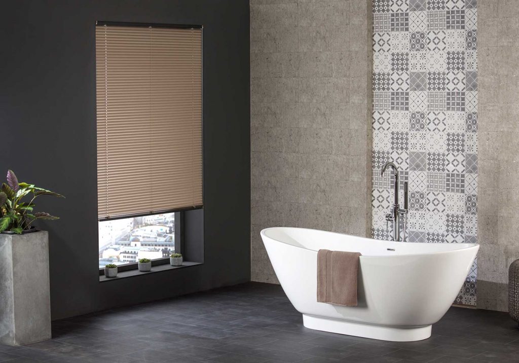 Aluminium Venetian Blinds in bathroom by Your Blinds Direct
