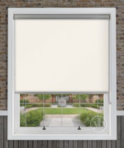 Neutral colours such as our Banlight Duo FR Bright White Senses Roller Blind can make a room appear bigger